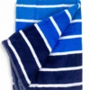 TELO MARE in spugna puro cotone MULTIRIGA Blu misura grande cm. 90 X 165 e zaino spiaggia