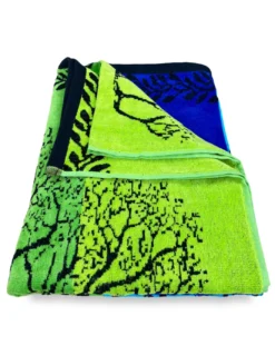 TELO MARE in spugna puro cotone ALBERO DELLA VITA BLU e VERDE misura grande cm. 90 X 170 e zaino spiaggia