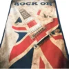 TELO MARE in spugna ROCK ON misura grande cm. 90 X 170 chitarra elettrica
