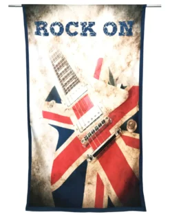 TELO MARE in spugna ROCK ON misura grande cm. 90 X 170 chitarra elettrica