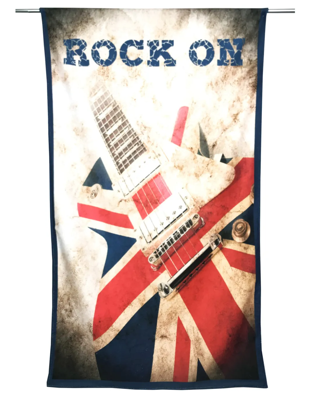 TELO MARE in spugna ROCK ON misura grande cm. 90 X 170 chitarra elettrica