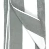 Telo Mare Jacquard “Forte dei Marmi” Righe Grigie 90×165 cm – Asciugamano Spiaggia in Spugna Cotone, Elegante, Double-Face
