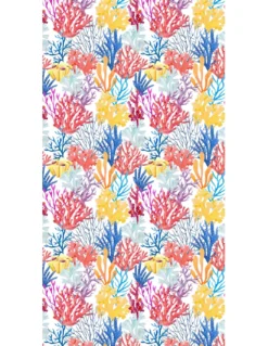 TELO Mare LETTINO TEDDY Coralli Multicolore In microfibra CON TASCHE MISURA cm. 80 X 190