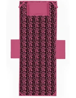 TELO Mare LETTINO TEDDY LEOPARDO ROSA in microfibra CON TASCHE MISURA cm. 80 X 190