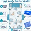 Telo Teddy Coralli e Pesci Telo Mare Lettino 62x185 in Microfibra con Tasche, Elastici e Cuscino
