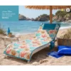 Telo Teddy Coralli Telo Mare Lettino 62x185 in Microfibra con Tasche, Elastici e Cuscino Gonfiabile