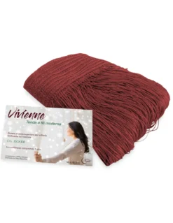 TENDA a FILI Vivienne per porta CM. 150X300 tinta unita BORDEAUX