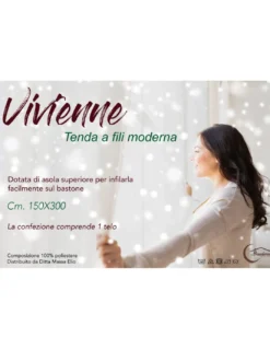 TENDA a FILI Vivienne per porta CM. 150X300 tinta unita LILLA