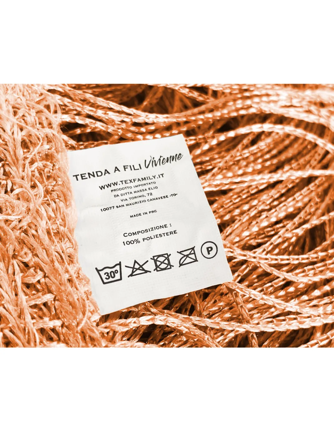 TENDA a FILI Vivienne per porta CM. 150X300 tinta unita ARANCIO