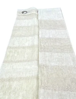Tenda Calcutta a righe - Pannello moderno 140x280 cm effetto lino - Colore Panna e Avorio con Anelli in Acciaio
