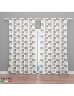 TENDA CORALLO beige cm.160X300 confezionata MADE in ITALY misto lino