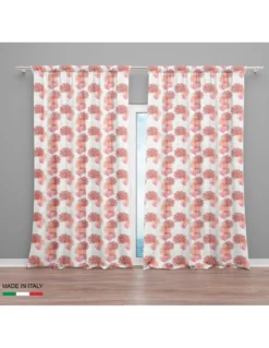 TENDA CORALLO rossa cm.160X300 confezionata MADE in ITALY misto lino