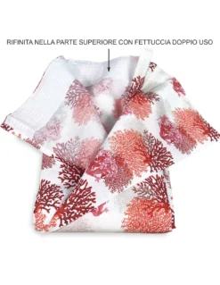 TENDA CORALLO rossa cm.160X300 confezionata MADE in ITALY misto lino