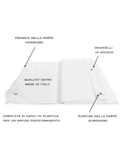 Tenda da Sole Ombralux Bianco Unito - Acrilico Dralon® tinta Unita - Occhielli Acciaio, Made in Italy
