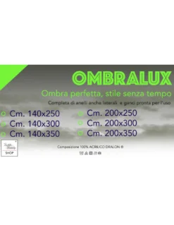 Tenda da Sole Ombralux Bianco Unito - Acrilico Dralon® tinta Unita - Occhielli Acciaio, Made in Italy