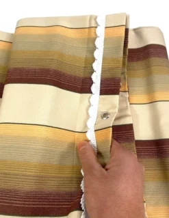 Tenda da Sole Ombralux Malta - Acrilico Dralon® Beige Righe Marroni - Occhielli Acciaio, Made in Italy