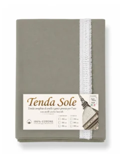 Tenda da Sole 100% Puro Cotone Beige con Occhielli Superiori e Laterali