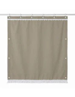 Tenda da Sole 100% Puro Cotone Beige con Occhielli Superiori e Laterali
