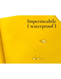 Tenda da Sole Vertigo Tex Family Giallo Unito 100% Poliestere Impermeabile Idrorepellente Tinto Filo Occhielli Acciaio Frangia