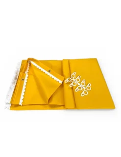 Tenda da Sole Vertigo Tex Family Giallo Unito 100% Poliestere Impermeabile Idrorepellente Tinto Filo Occhielli Acciaio Frangia