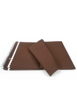 Tenda da Sole Vertigo Tex Family Marrone Unito 100% Poliestere Impermeabile Idrorepellente Tinto Filo Occhielli Acciaio Frangia