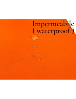 Tenda da Sole Vertigo Tex Family Arancio Unito 100% Poliestere Impermeabile Idrorepellente Tinto Filo Occhielli Acciaio Frangia