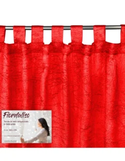 TENDA FIORDALISO in tinta ROSSO FUOCO CM. 140X290 confezionata