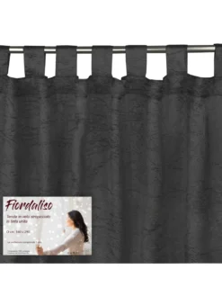 TENDA FIORDALISO in tinta unita NERO CM. 140X290 confezionata
