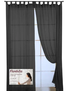 TENDA FIORDALISO in tinta unita NERO CM. 140X290 confezionata