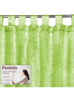 TENDA FIORDALISO in tinta unita VERDE CM. 140X290 confezionata