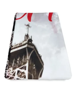 TENDA I LOVE PARIS cm.160X300 confezionata MADE in ITALY misto lino