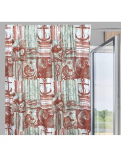 TENDA INGRID in stile marino CORALLO ROSSO cm. 175x290 MADE IN ITALY