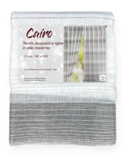 Tenda Jacquard a Righe Moderne - 140x300 cm - Fettuccia Universale - 1 Telo Elegante