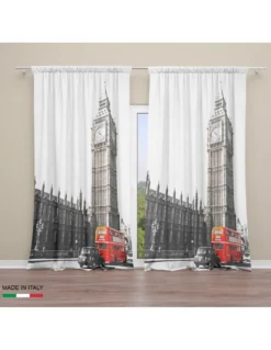 TENDA LONDRA inglese BUS cm.160X240 confezionata MADE in ITALY misto lino