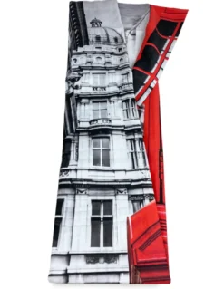 TENDA LONDRA inglese TELEPHONE cm.160X300 confezionata MADE in ITALY misto lino