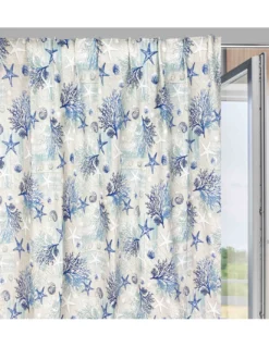 TENDA loneta mare MARINO coralli BLU cm. 150x280 MADE IN ITALY