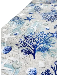 TENDA loneta mare MARINO coralli BLU cm. 150x280 MADE IN ITALY