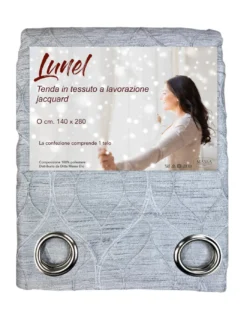 TENDA LUNEL in tinta unita GRIGIO cm. 140X280 COPRENTE confezionata