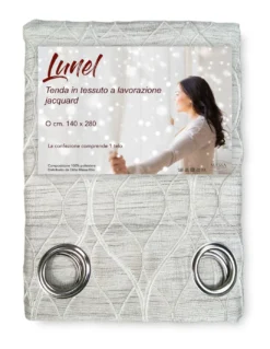 TENDA LUNEL in tinta unita TORTORA cm. 140X280 COPRENTE confezionata