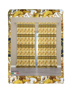 TENDA lusso VERSUS teste di leone cm.160X300 confezionata MADE in ITALY misto lino