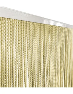 TENDA Mariel © SOFFICE a PERLINE in Stoffa Morbida Anti insetti antirumore a Fili BEIGE