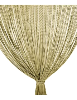 TENDA Mariel © SOFFICE a PERLINE in Stoffa Morbida Anti insetti antirumore a Fili BEIGE