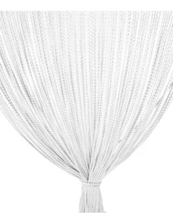 TENDA Mariel © SOFFICE a PERLINE in Stoffa Morbida Anti insetti antirumore a Fili BIANCO GHIACCIO