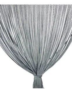 TENDA Mariel © SOFFICE a PERLINE in Stoffa Morbida Anti insetti antirumore a Fili GRIGIO