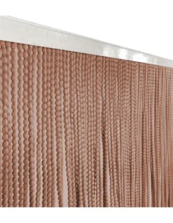 Tenda Mariel Soffice a Perline in Stoffa Anti Insetti e Antirumore - Modificabile - Colore Marrone