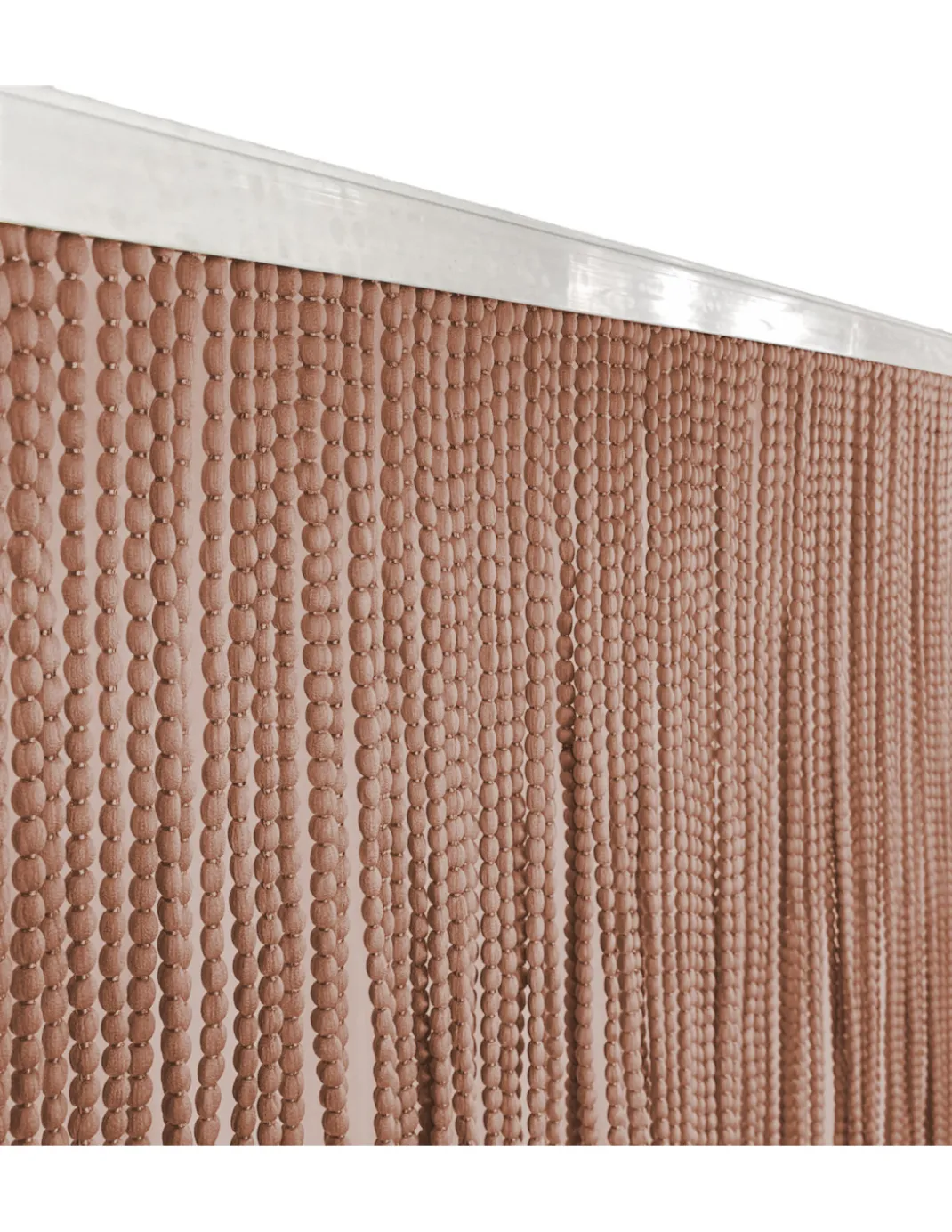 Tenda Mariel Soffice a Perline in Stoffa Anti Insetti e Antirumore - Modificabile - Colore Marrone