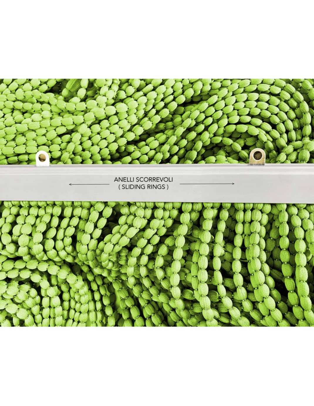 Tenda Mariel Soffice a Perline in Stoffa Anti Insetti e Antirumore - Modificabile - Colore Verde