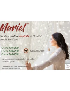 Tenda Mariel Soffice a Perline in Stoffa Anti Insetti e Antirumore - Modificabile - Colore Verde