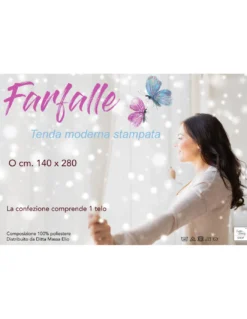 TENDA moderna FARFALLE Beige cm. 140X280 confezionata