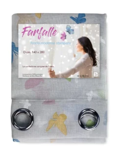 TENDA moderna FARFALLE Grigio cm. 140X280 confezionata